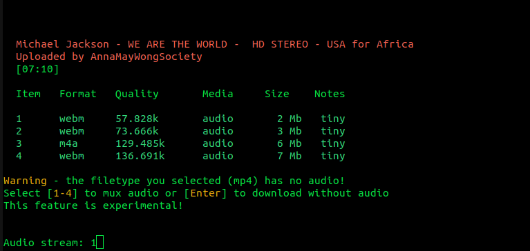 Download Youtube Audio from Linux Terminal