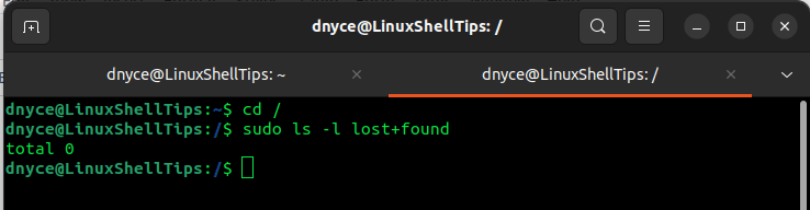 Linux lost+found Directory