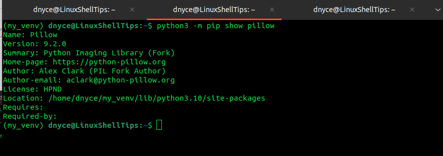 PIP List Package Information