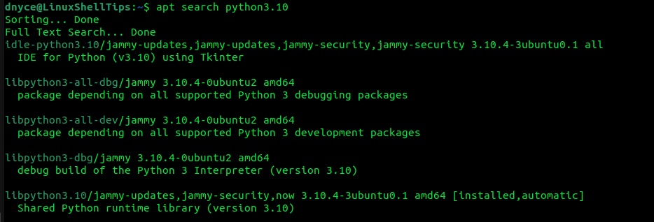 Search Python Package in Ubuntu