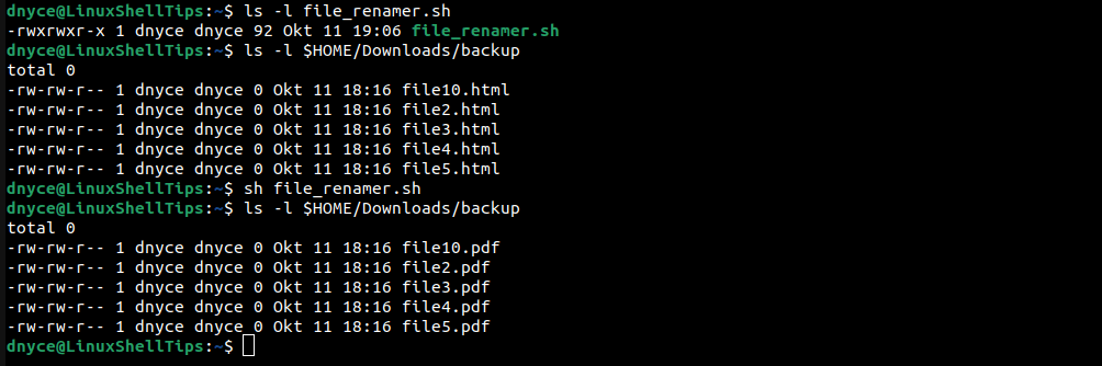 Rename Files Using Shell Script