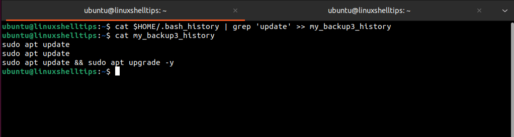 Backup Specific History Commands