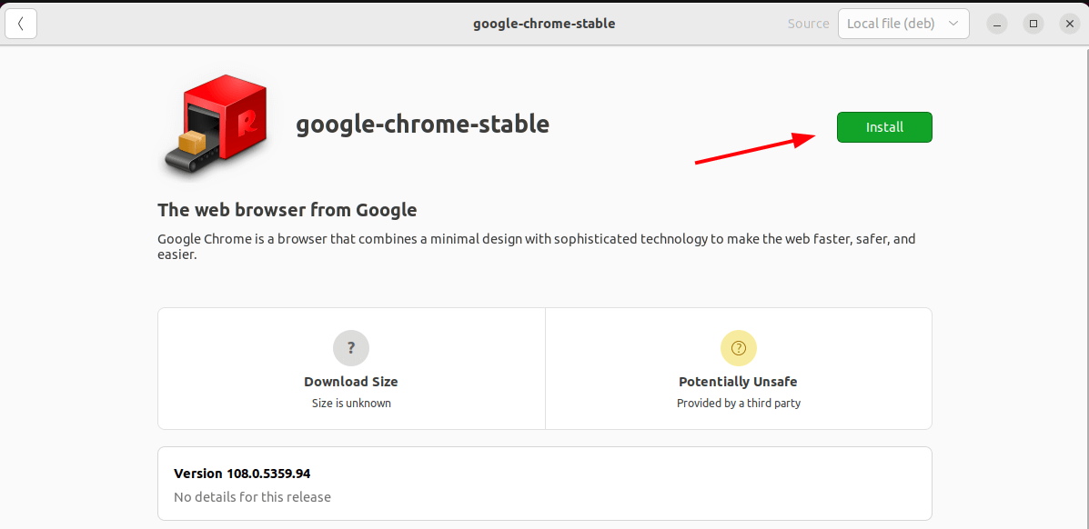 Install Google Chrome from Software Center