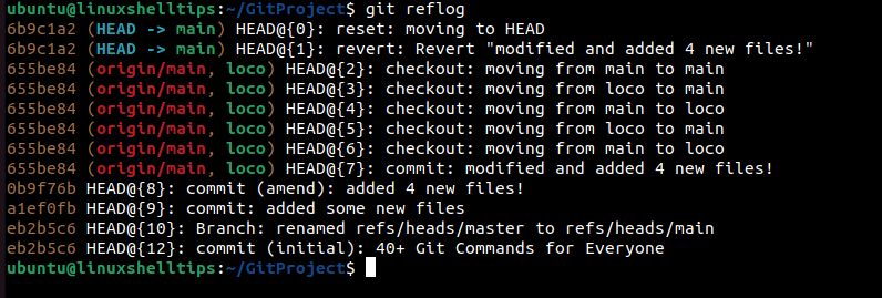 List Changes in Git Repository