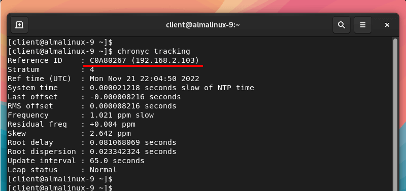Check NTP Client Time Statistics