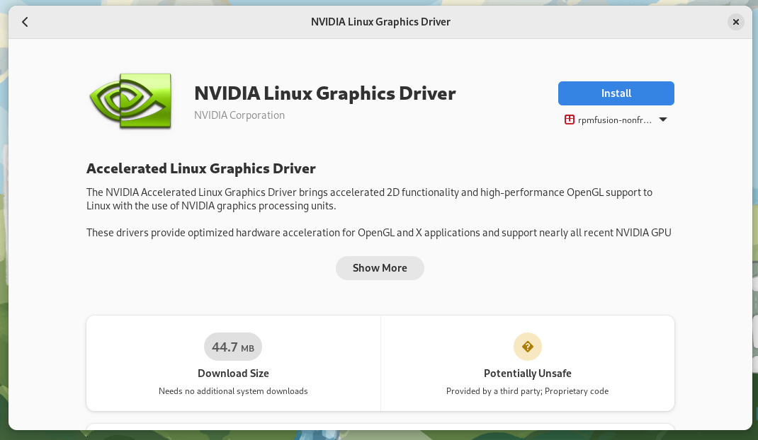 Install NVIDIA Linux Graphics Driver on Fedora