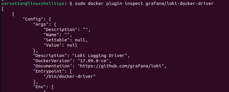 List Docker Plugin Info