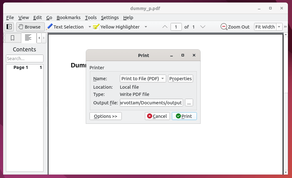 Okular Remove PDF Password in Linux
